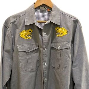 Howler Brothers Bros - Gaucho Snapshirt - Long Sleeved - Frog - Pearl Snaps - L